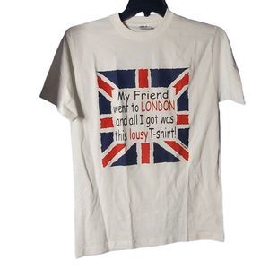 Vintage London Small T-Shirt Gift Souvenir Heavy 190 Fan Shirt Graphic Tee Flag